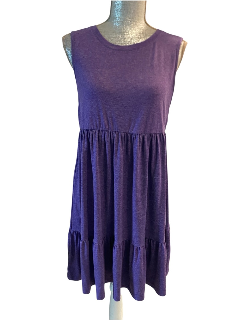NWT Berydress Women's Casual Boho Beach Summer Mini Dress Purple Size L